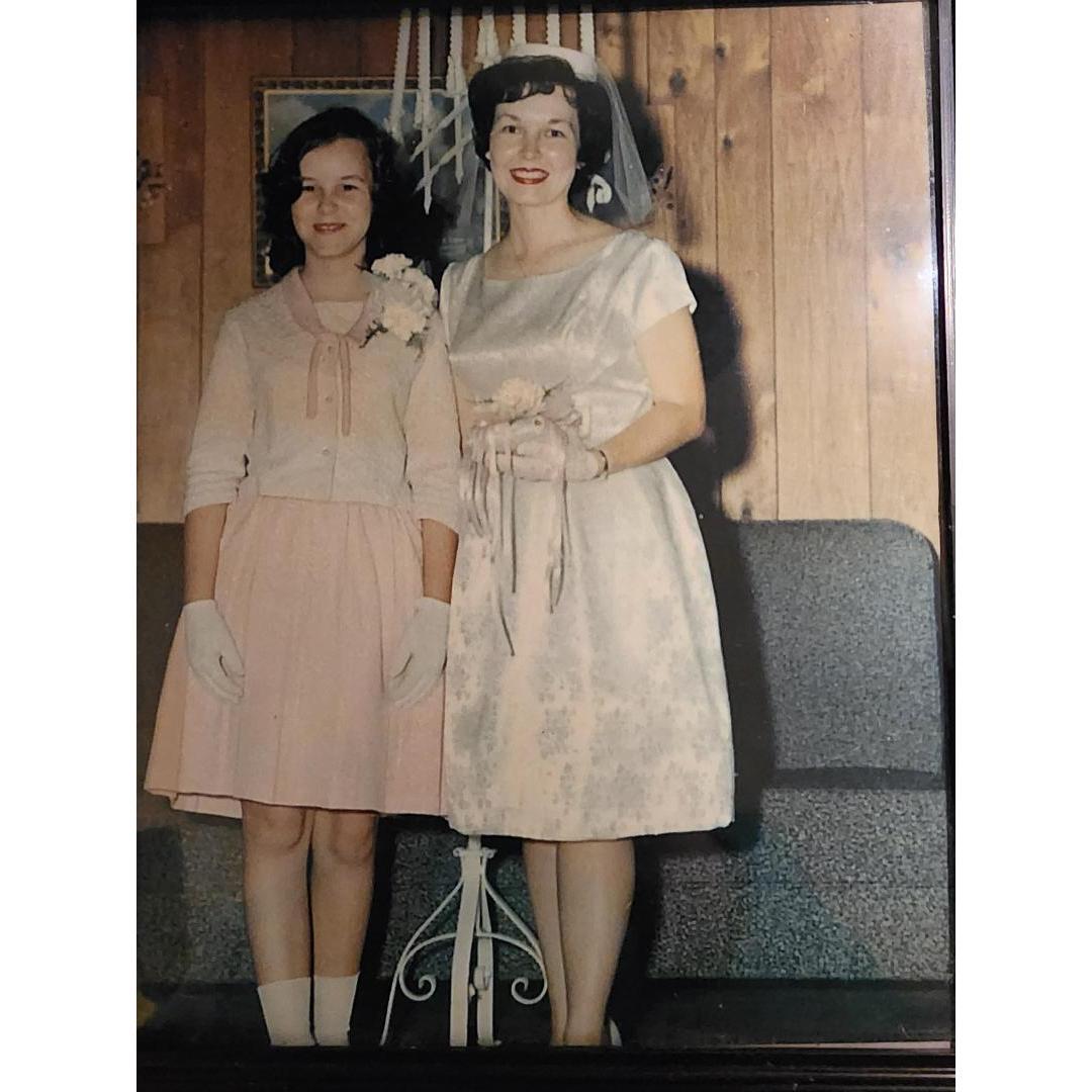 My beautiful mother Frances and her sister Theresa on her wedding day.
