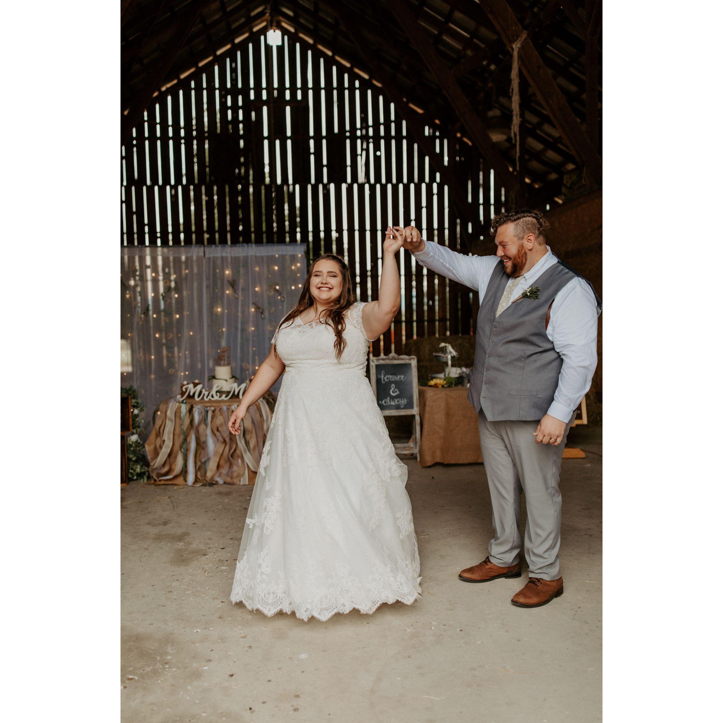 First dance, Brandon recorded our engagement song he wrote.