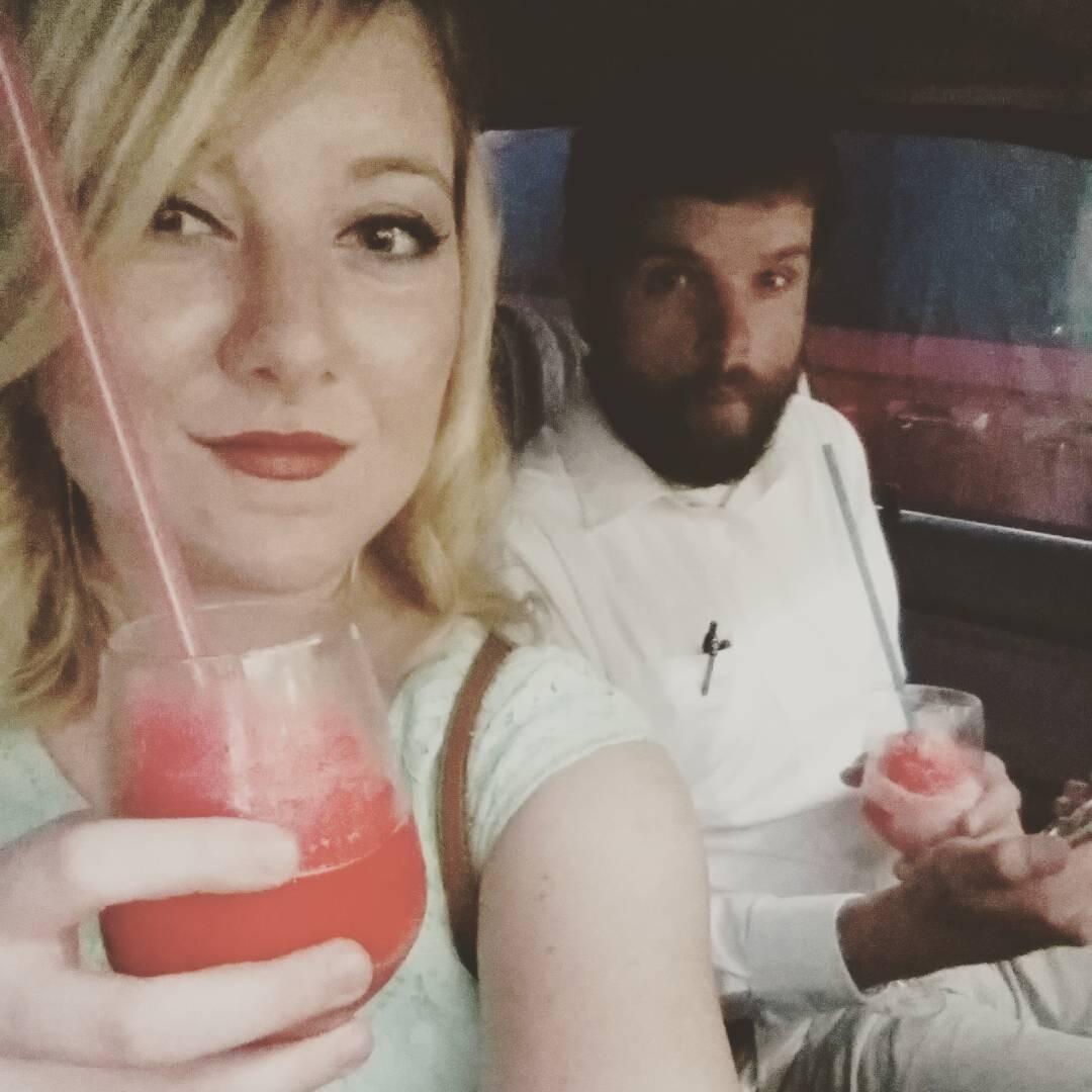 Date night sometime in 2016 drinking slurpees out of wine glasses