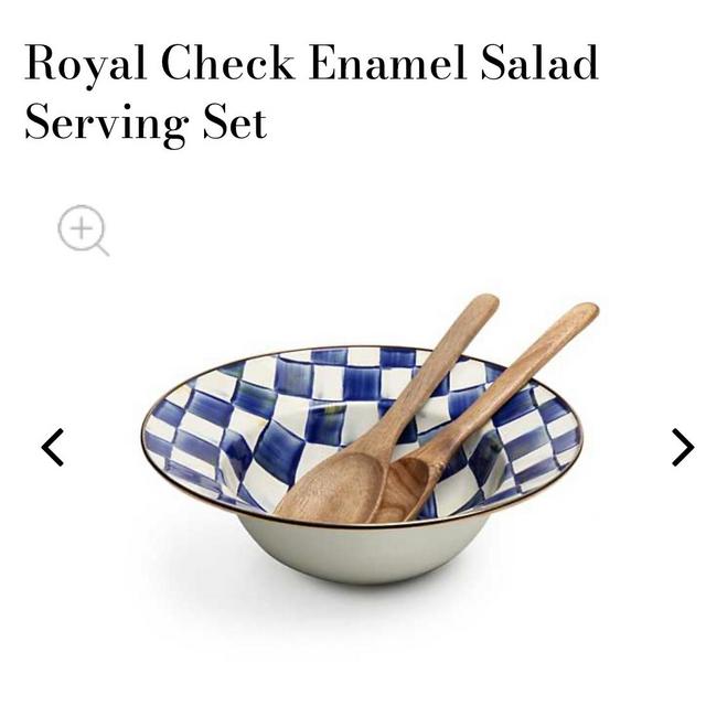 Royal Check Enamel Salad Serving Set