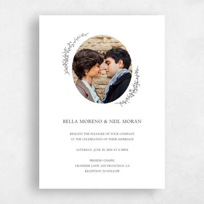 White Wedding Invitation - Earlewood Photo