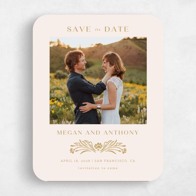 Beige Rounded Wedding Save the Date - Basel Photo