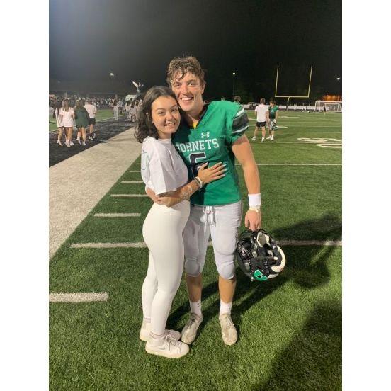 Katie loved supporting Austin at all of his football games in high school