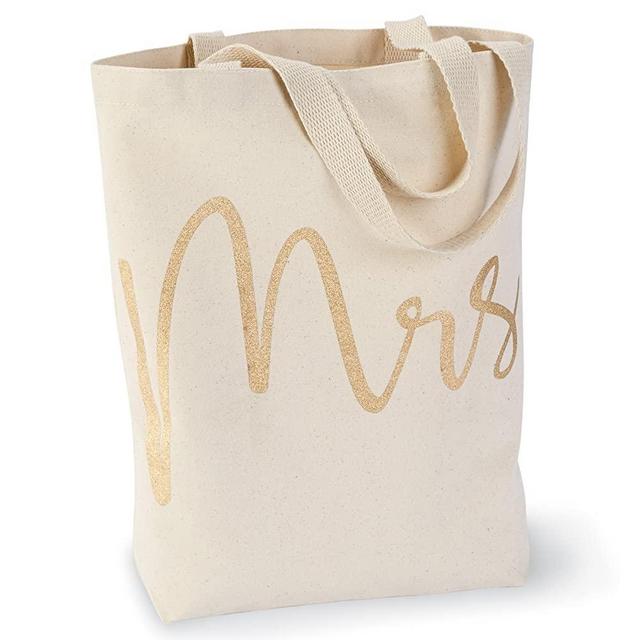 Mud Pie Wedding Mrs. Canvas Tote Bag