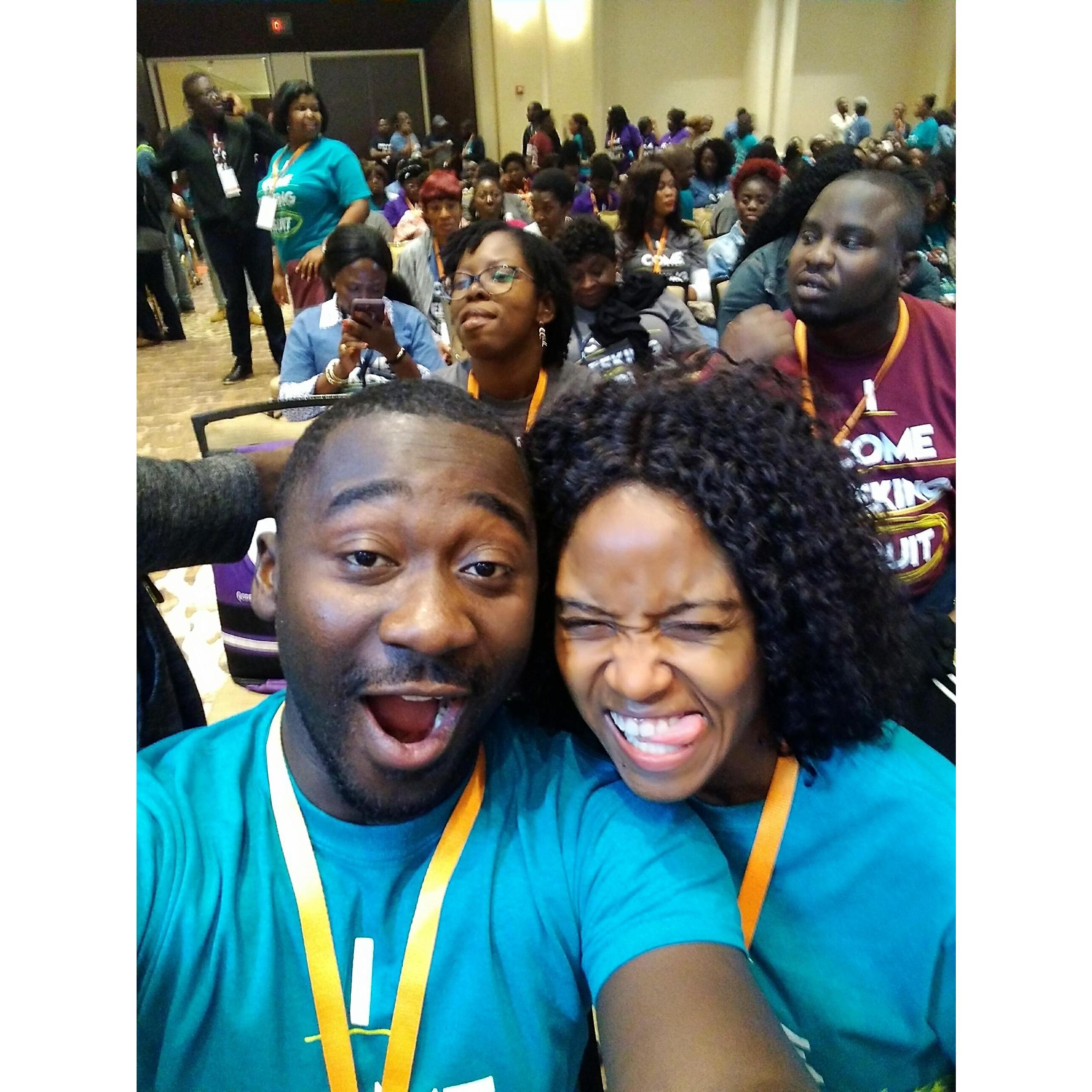 God place too fun and goofy children of his together....This is us serving God at a 3 day revival/camp