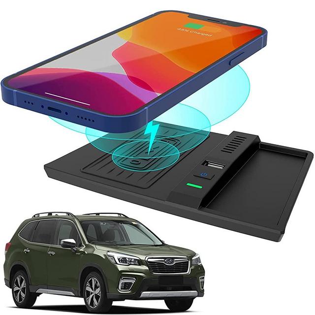 Wireless Charger for Subaru Forester 2023 2019 2020 2021 2022,for Subaru Crosstrek Accessories 2023 2022 2021 2020 2019 2018,for Subaru Impreza2023 Center Console Organizer Wireless Charging Pad