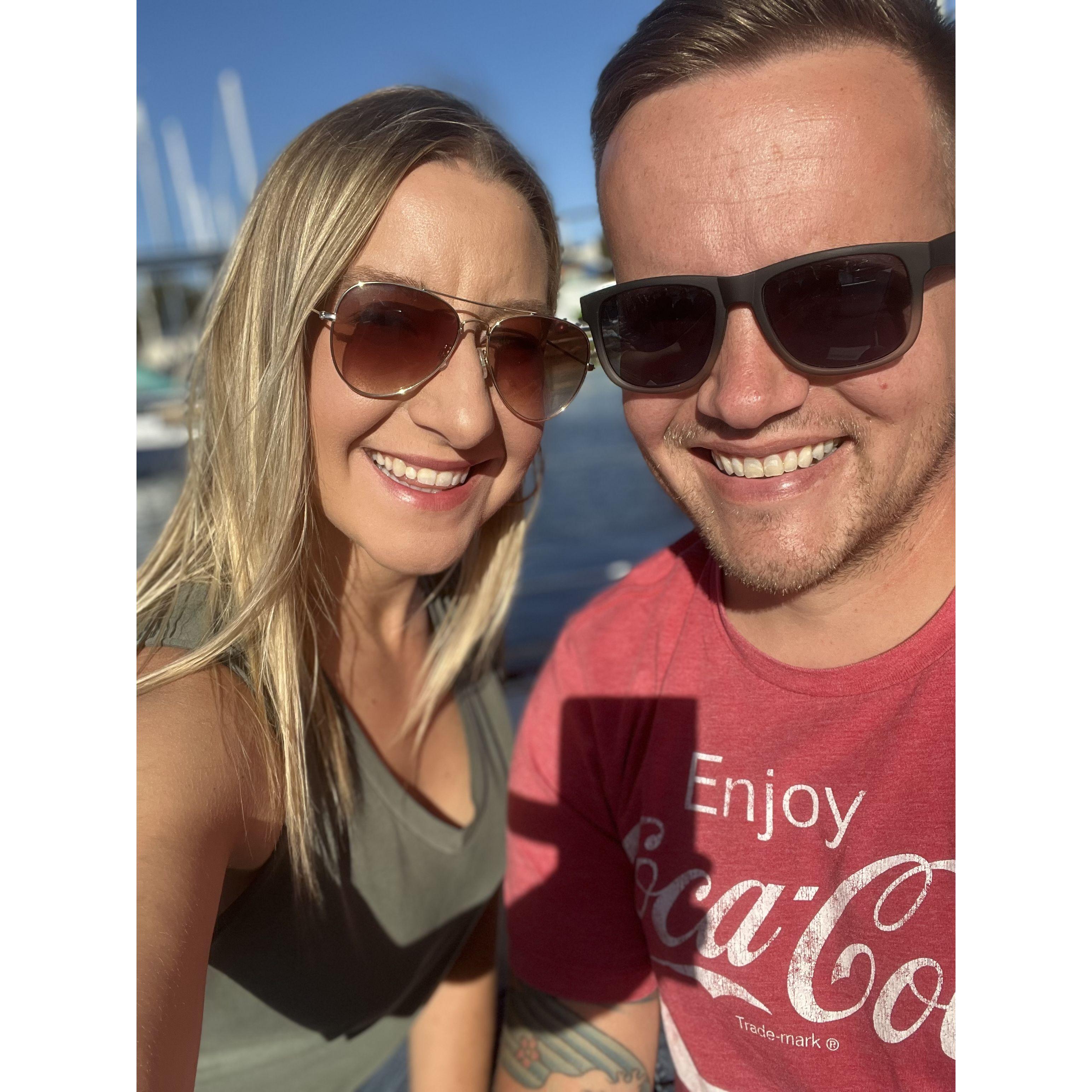 Celebrating 6 months and moving in together on the Chardonnay!