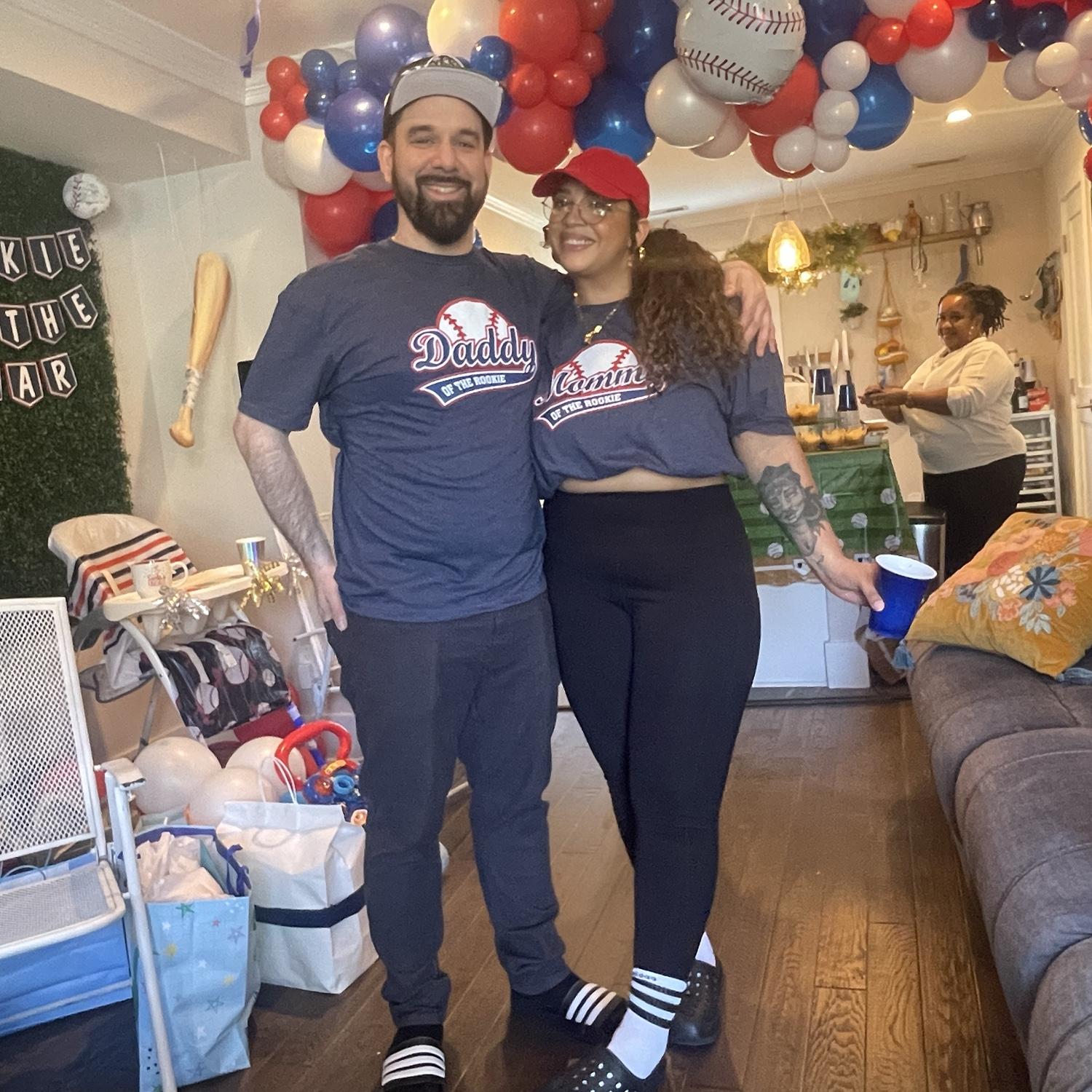 Mom and dad at Sebastian’s first “Rookie of the Year” birthday party