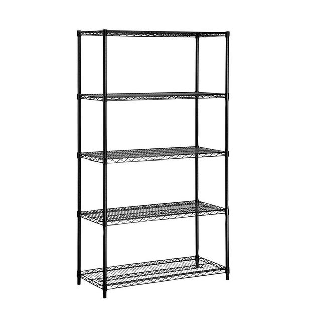 Honey-Can-Do SHF-01912 Shelving Unit 350-Pound Capacity, black, 5-Tier