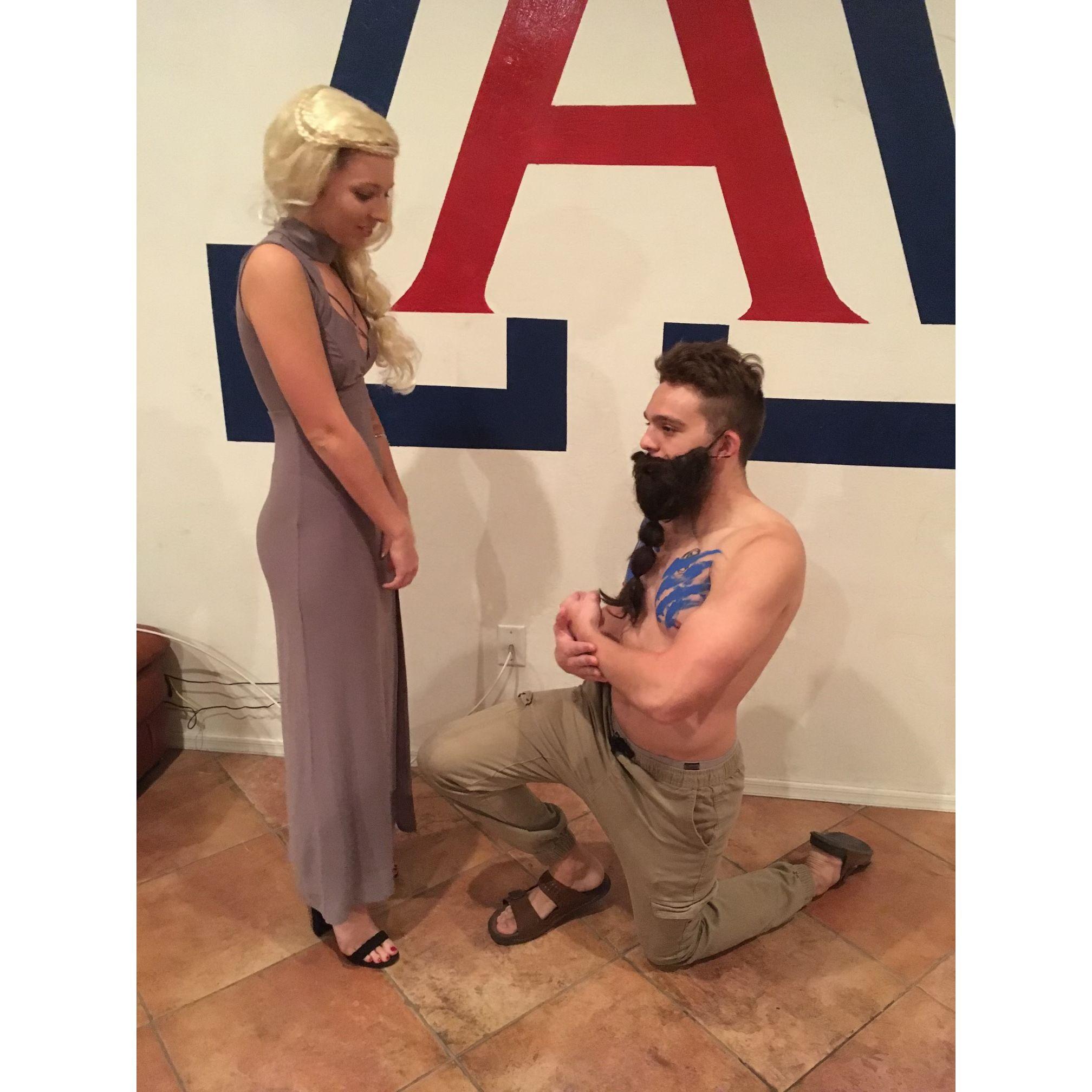 Halloween circa 2016-2017 as Daenerys Targaryen and Khal Drogo (Game of Thrones)