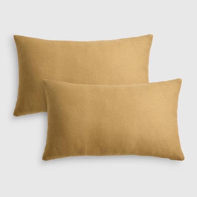 Reversible Linen Bamboo Pillow Cover- Set Of 2