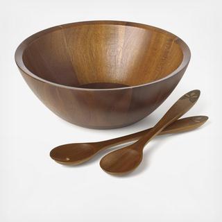 Northern Indigo Salad Bowl & Servers