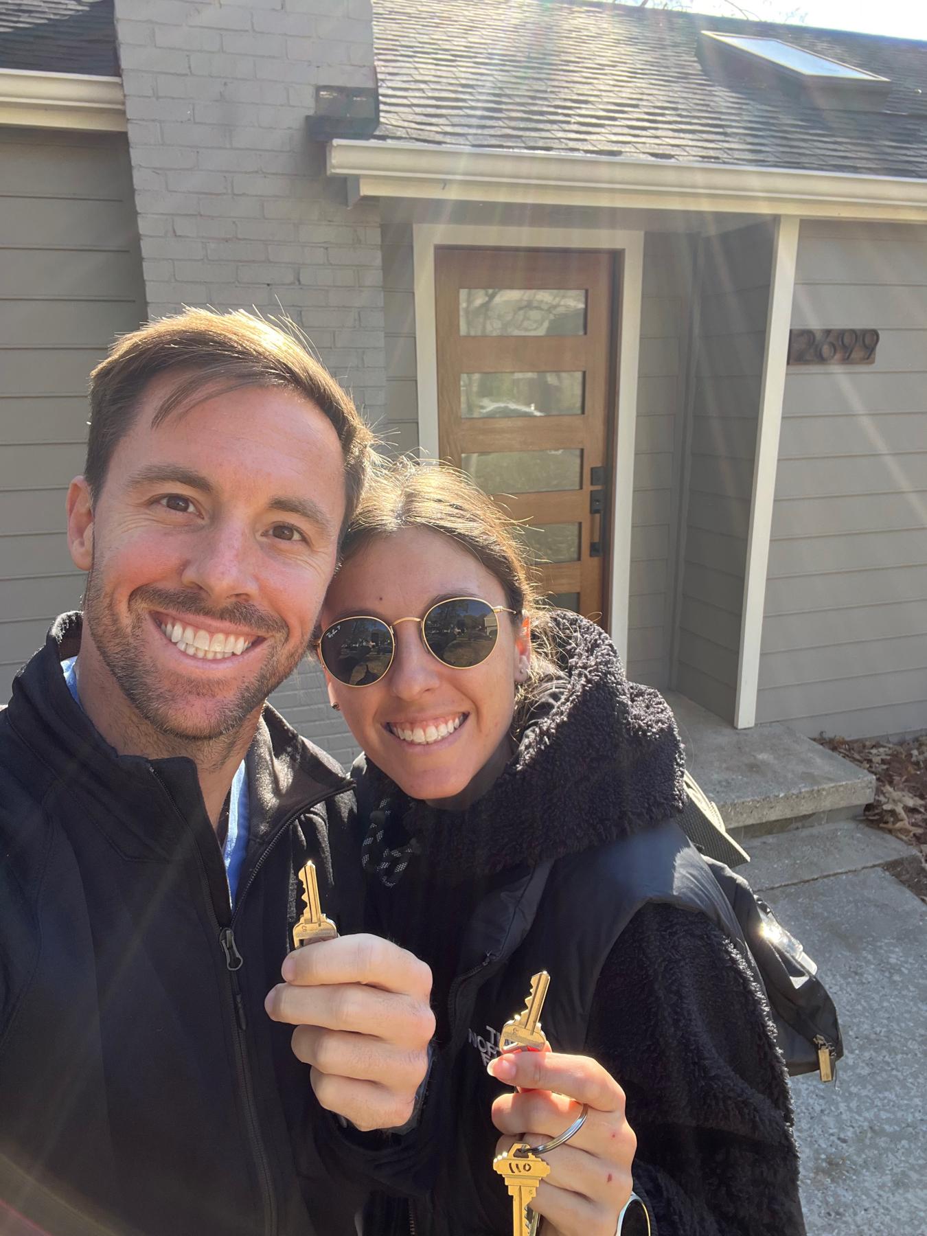 Got the keys to our first house!