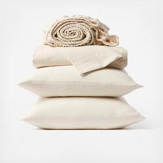 Organic Crinkled Percale 4-Piece Sheet Set