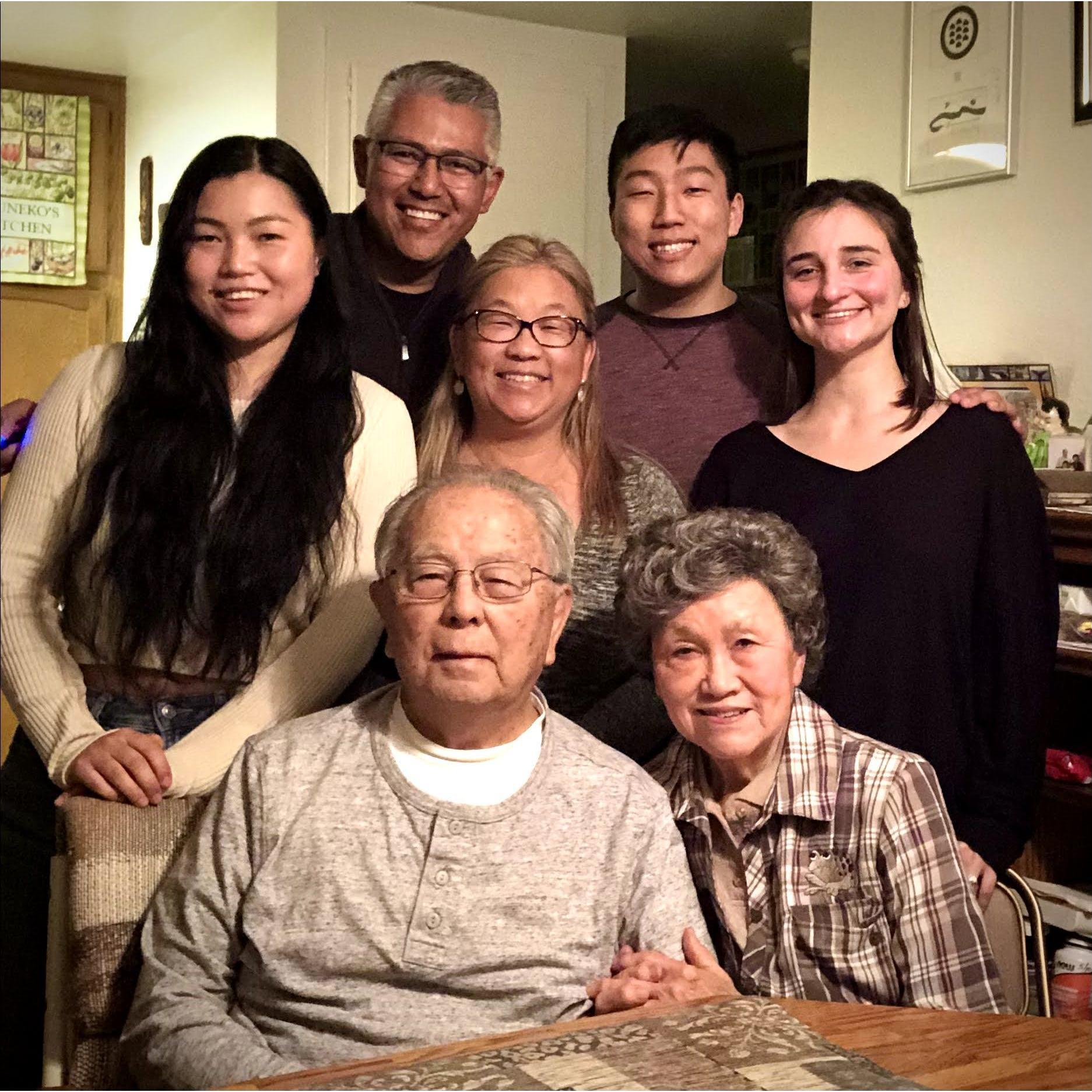 Jonathan's parents (Cynthia and Orlando), his sister (Christina), and his grandparents (John and Sunny). We're fortunate to live near all of them down here in San Diego!