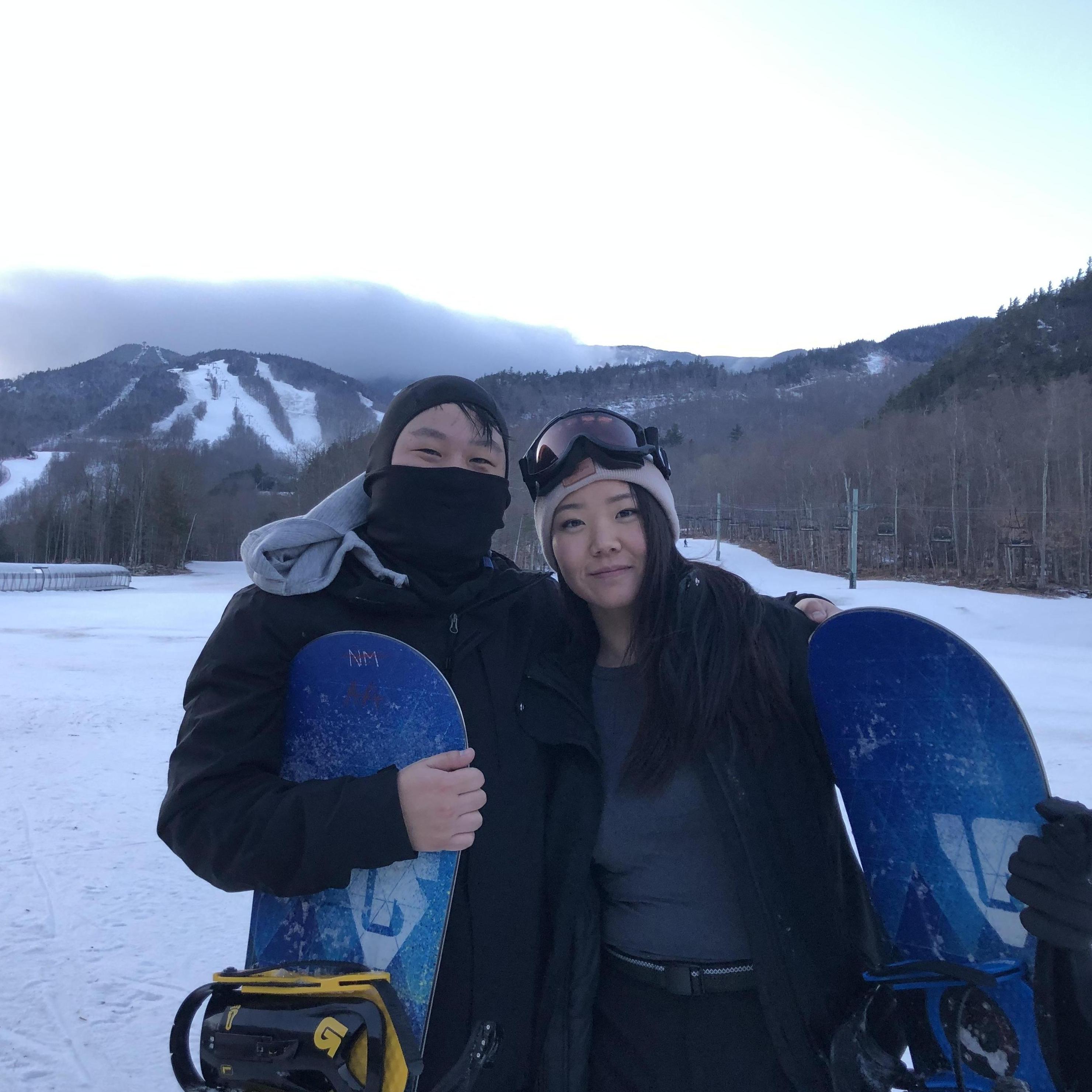 Our first snowboarding trip together