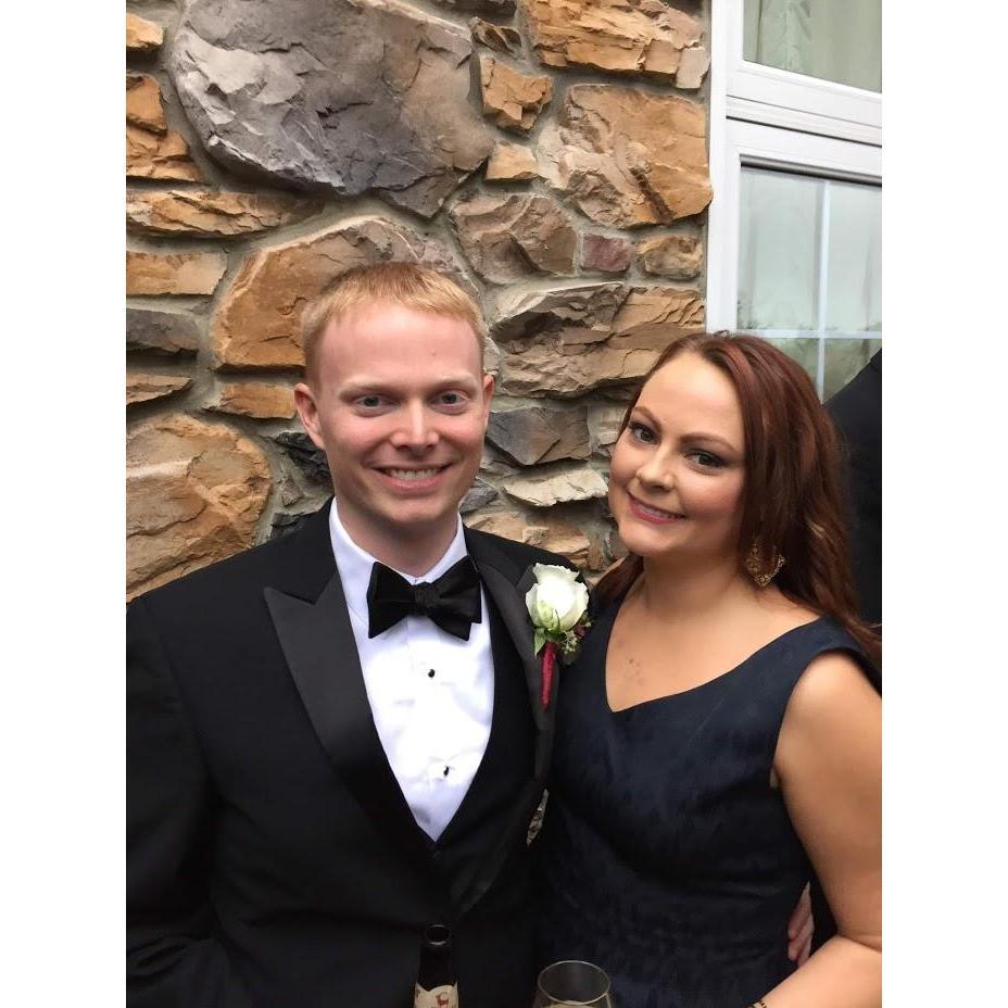 Us at our dear friends' wedding in 2016.