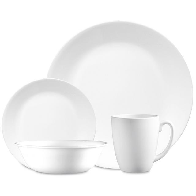 Corelle®Winter Frost White 16-piece Dinnerware Set with 10.25" Dinner Plates, Service for 4