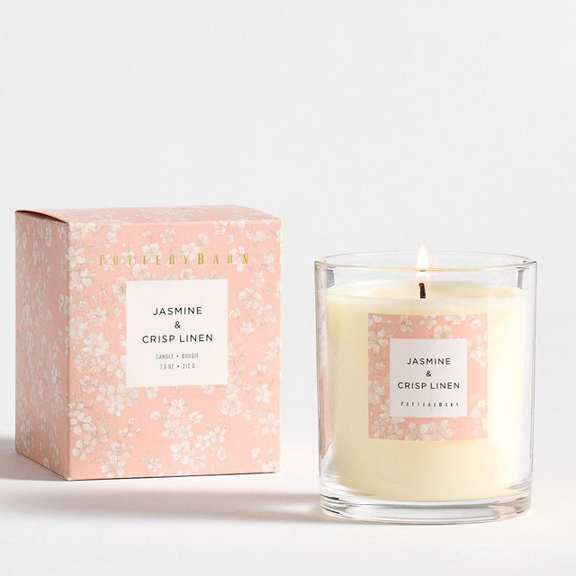 Bloom Homescent: Jasmine & Crisp Linen, Small Candle