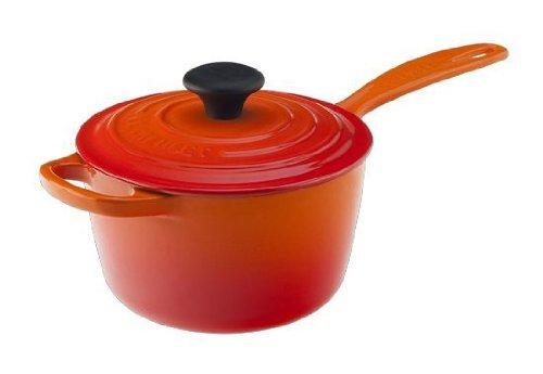Le Creuset LS2518-162 Signature Enameled Cast Iron Saucepan, 1-3/4-Quart, Flame