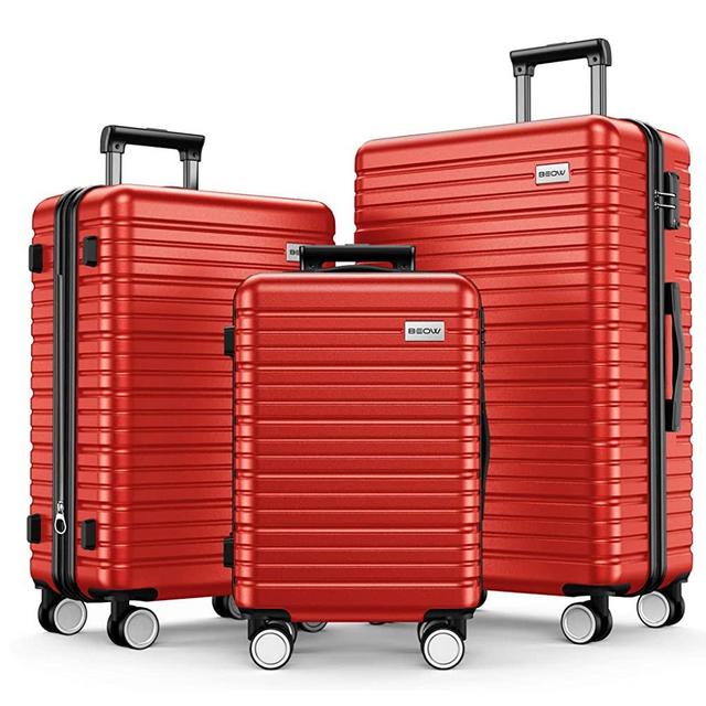 BEOW Luggage Set Hardside Lightweight Suitcase Sets ABS Durable Wheels with TSA Lock 3 Piece Set (20/24/28)