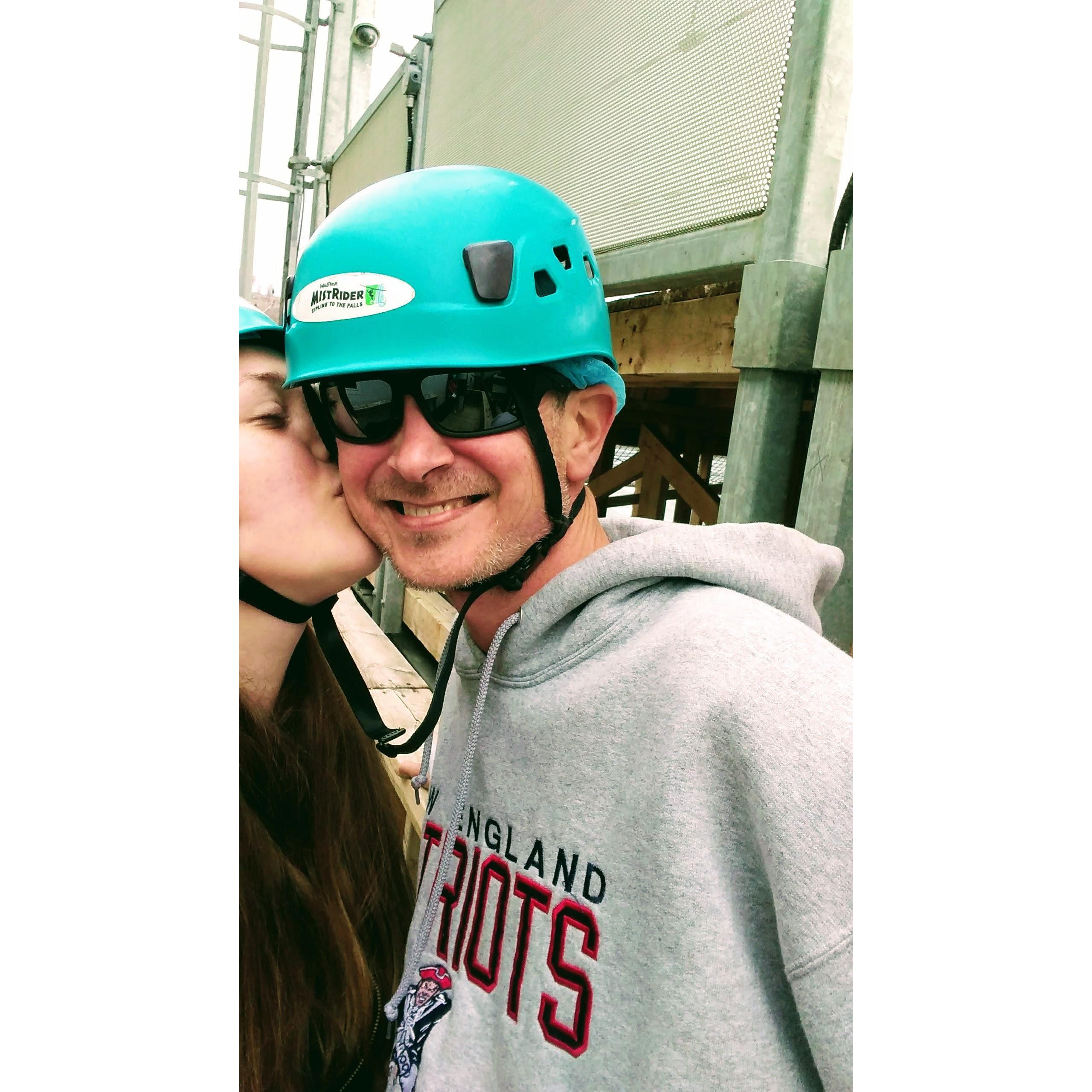 Zip lining over the falls 🇨🇦
