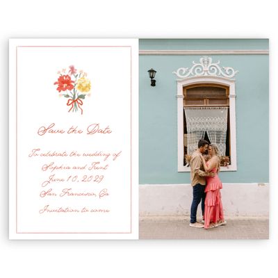 Burnt Orange Wedding Digital Save the Date - Flor Photo