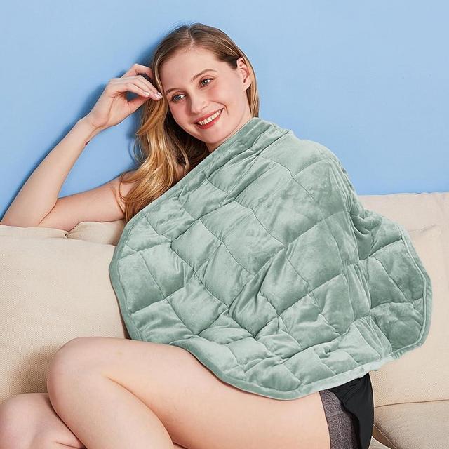 Kivik Small Weighted Blanket 5 Pounds, Weighted Lap Blanket for Travel, Portable & Breathable, Indoor & Outdoor, Sage Green 29"x33"