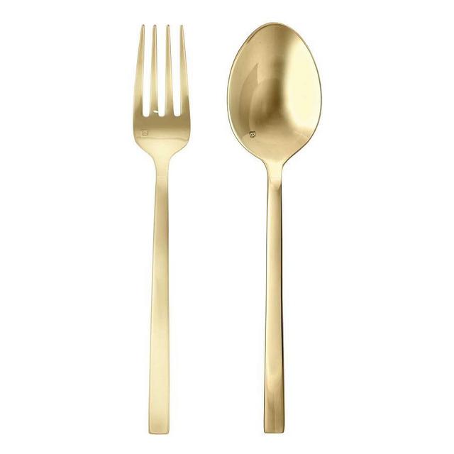 Fortessa Arezzo Serving Utensils, Set of 2 - Brushed Gold