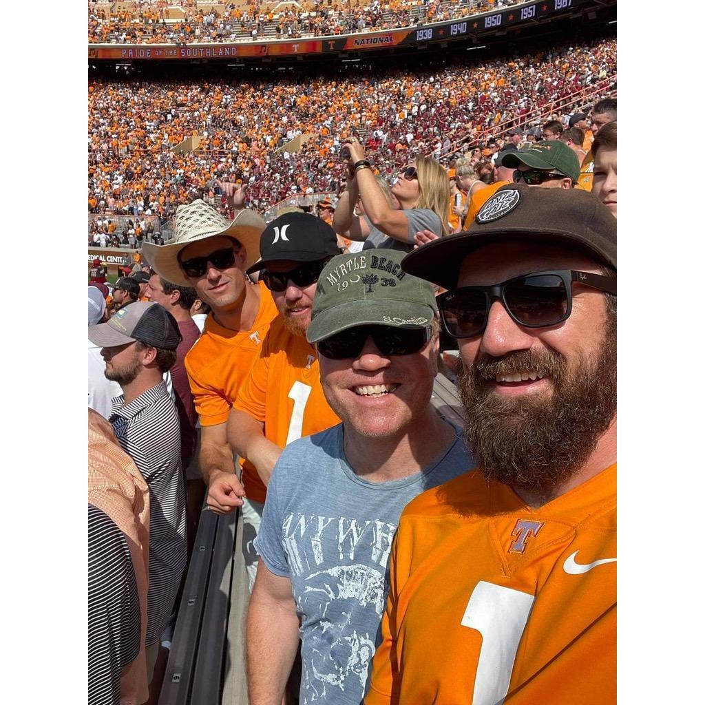 Alan attending his first American college football game in Tennessee with his military mates.