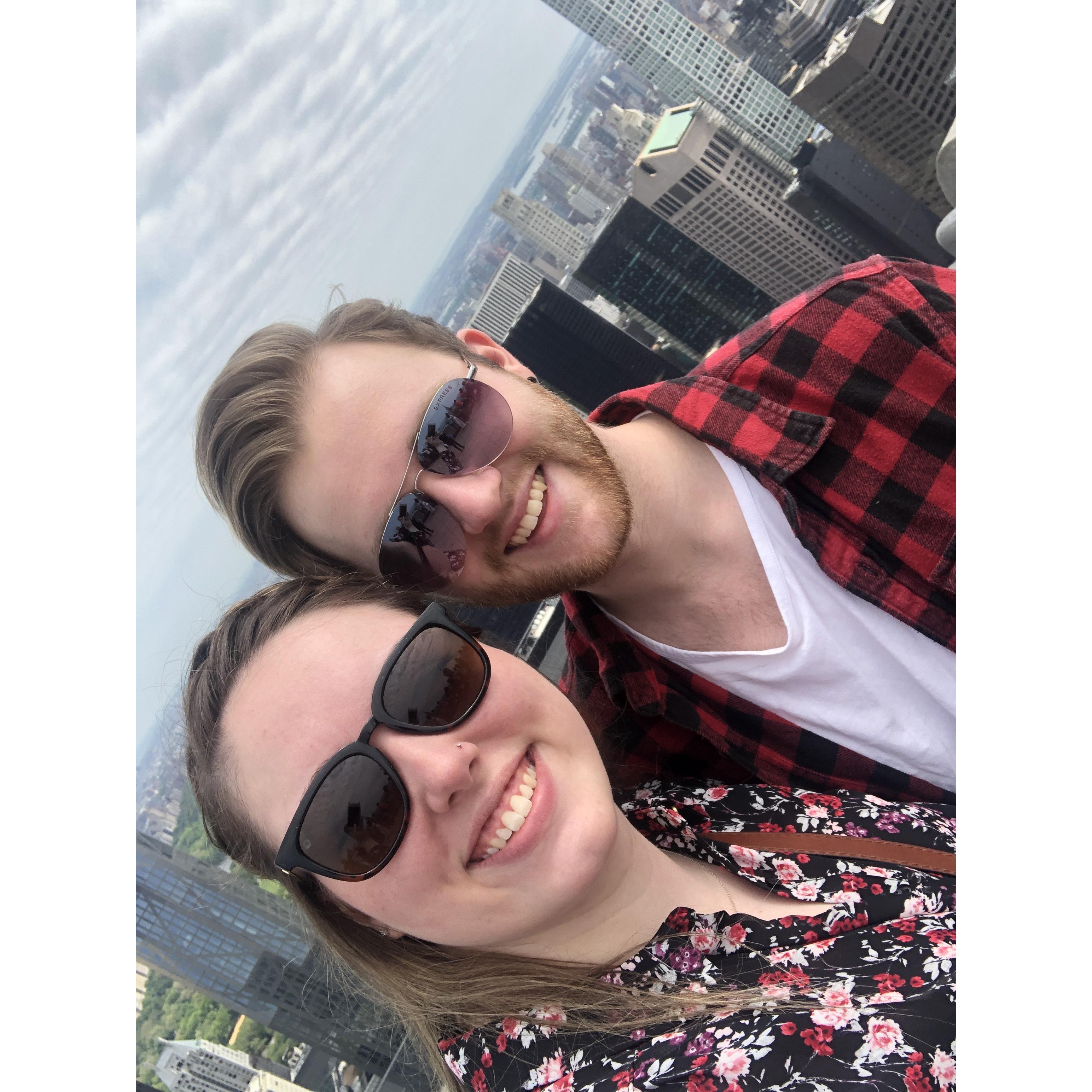 On top of the empire state building in New York