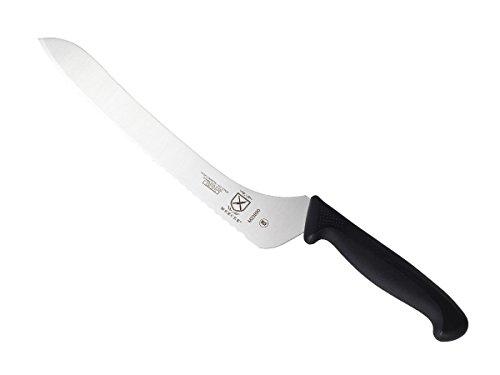 Mercer Culinary M23890 Millennia 9-Inch Offset Wavy Edge Bread Knife, Black