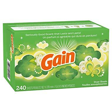 Gain Dryer Sheets, Original, 240 Count (Packaging May Vary)