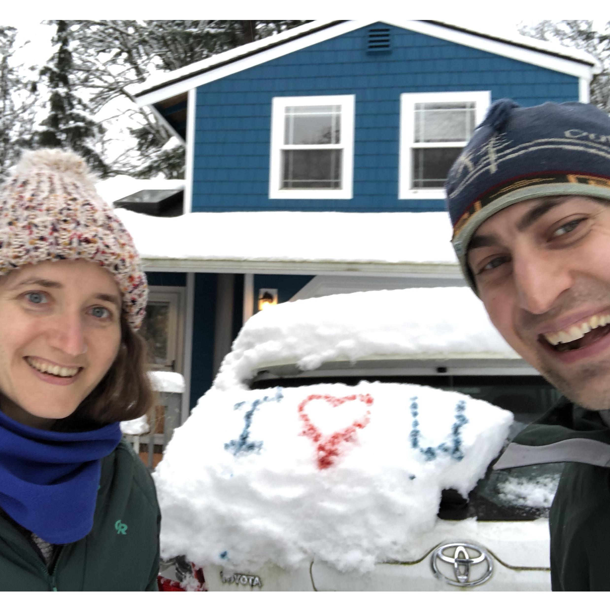 Dhyana was snowed in on valentines day, Paul had to work and came to this nice surprise.