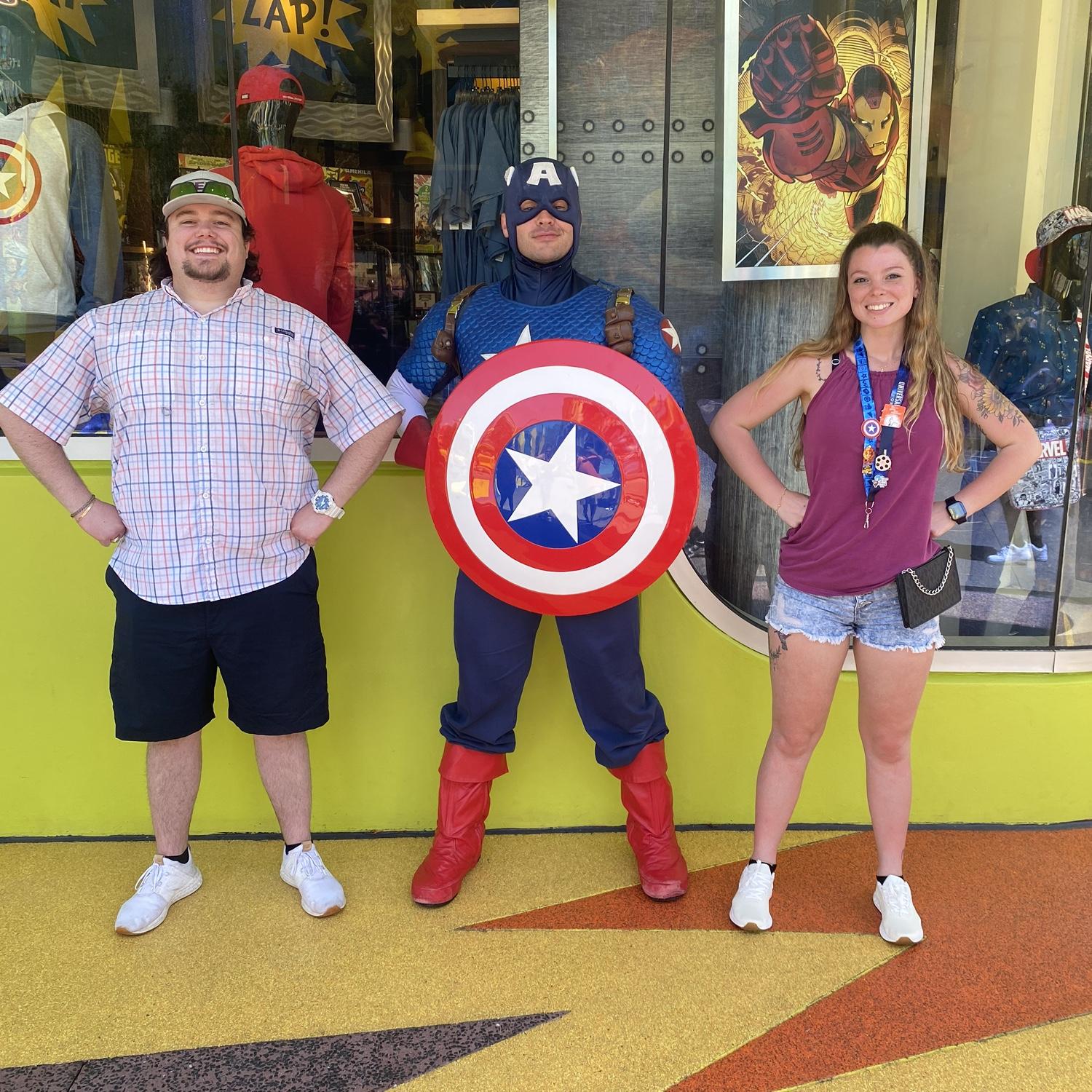 Captain America! First trip to Universal together in Florida. April 20, 2024