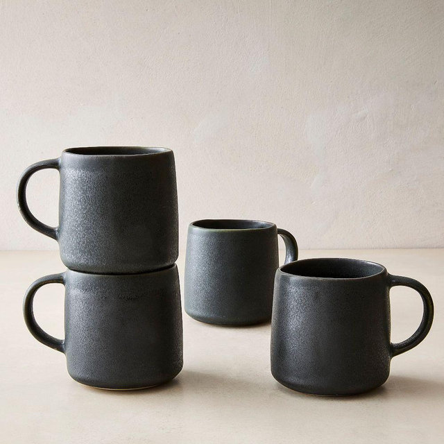 Aaron Probyn Kanto Handed Mug, Black, Set Of 4