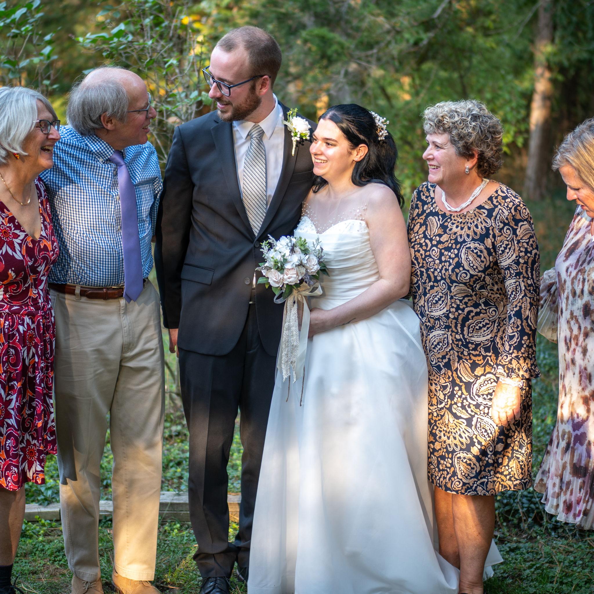 The couple with Sara's family