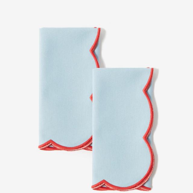 Mrs. AliceSet of two scalloped cotton napkins