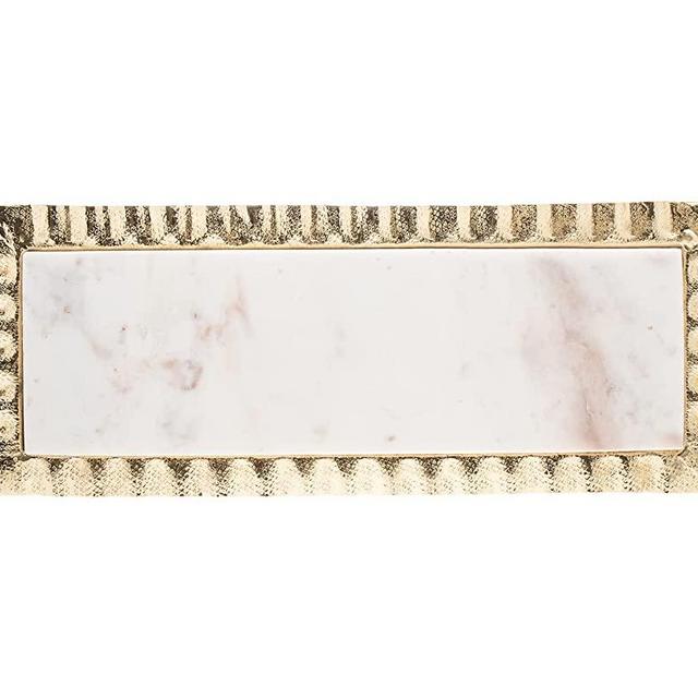Marble Serving Tray for Appetizers Desserts Hors D'vour Dish Ripple Gold by Godinger