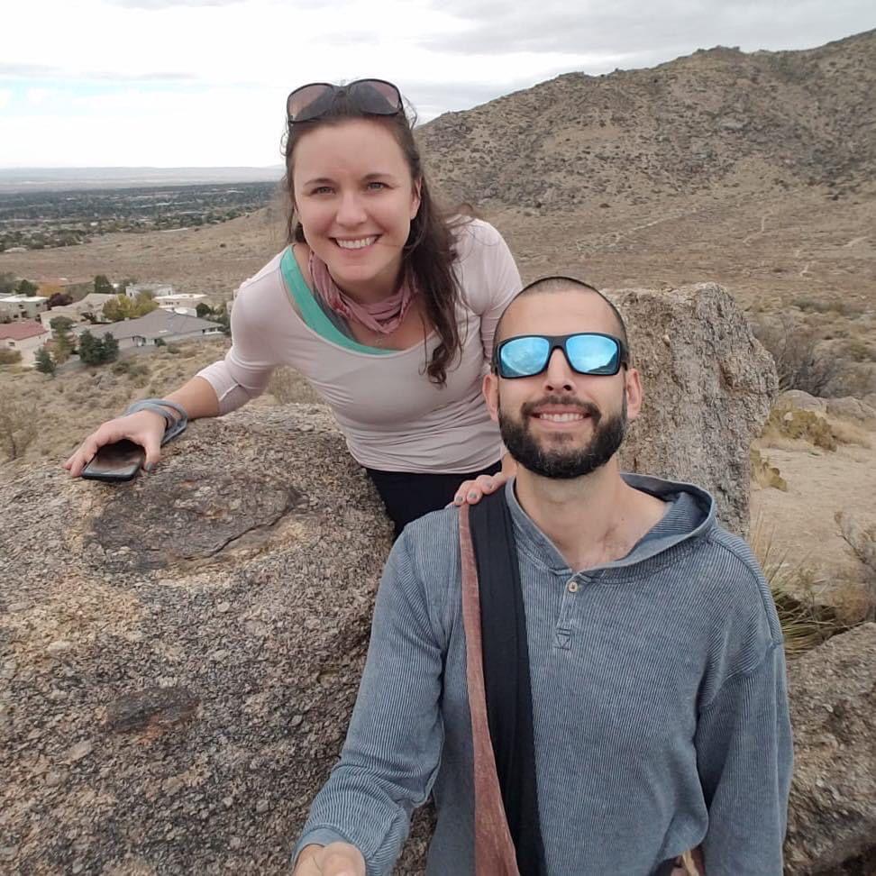 Hiking in Sandia hills while visiting Julieta & Stefan with Edgardo & cousin Emilio, Albuquerque, NM (October 2020)