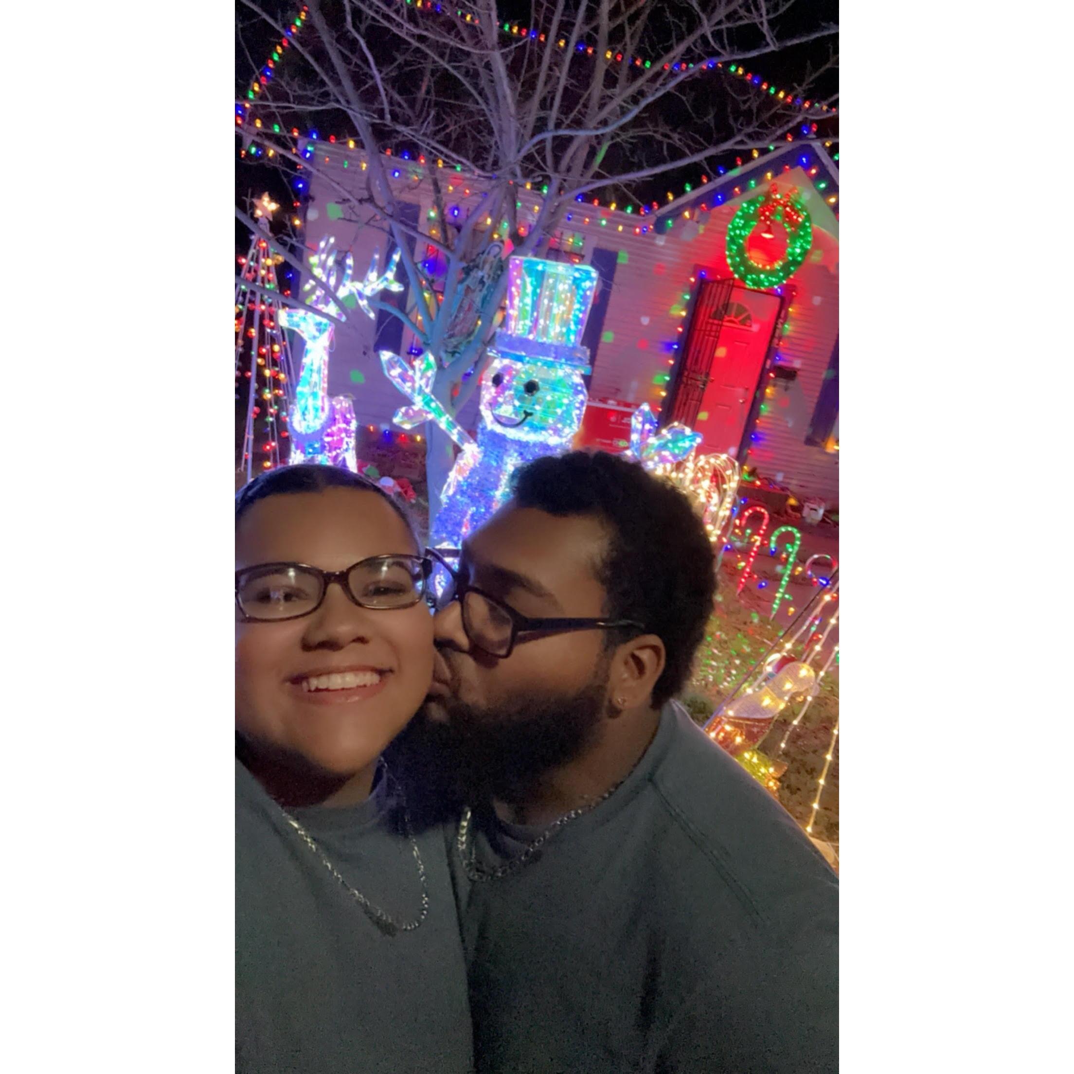 Alex and Alexis's first Christmas together.