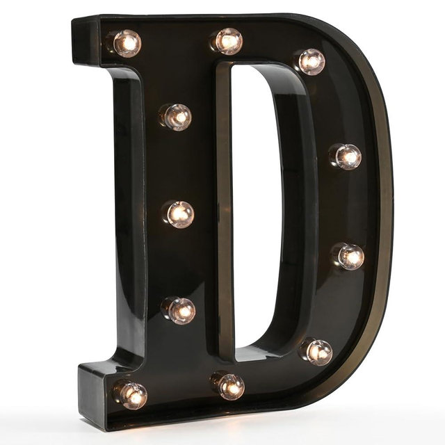 OYCBUZO Light Up Black Alphabet Marquee Letters Sign LED Marquee Number Lights Sign for Night Light Home Bar Christmas Lamp Birthday Party Wedding Decoration D