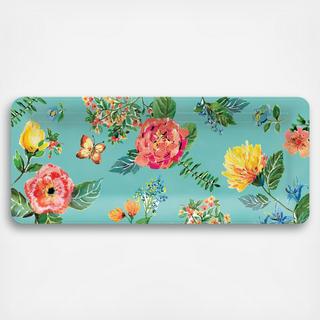 Garden Melamine Floral Rectangular Platter