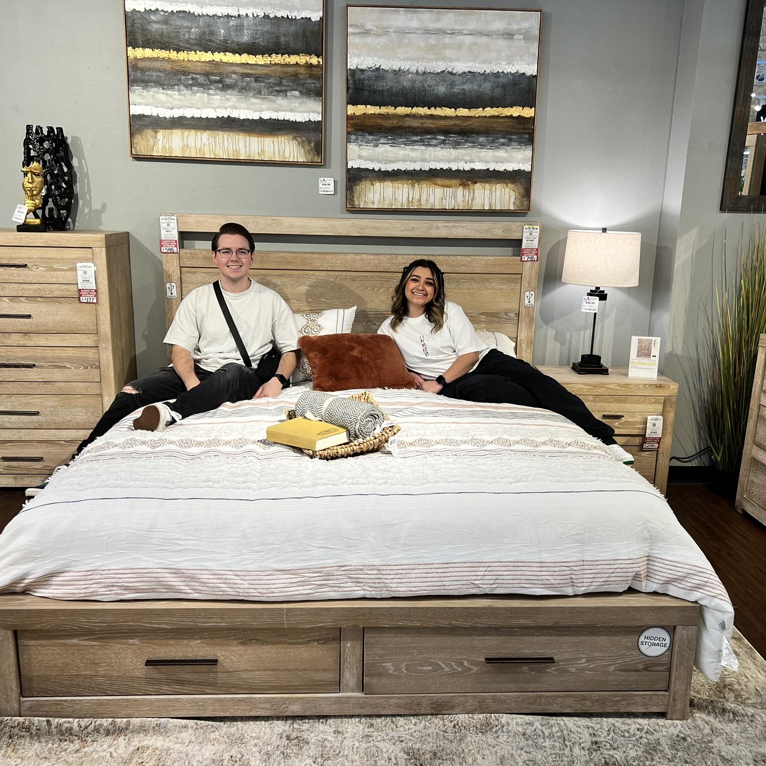 Trying out a bed for our first place!