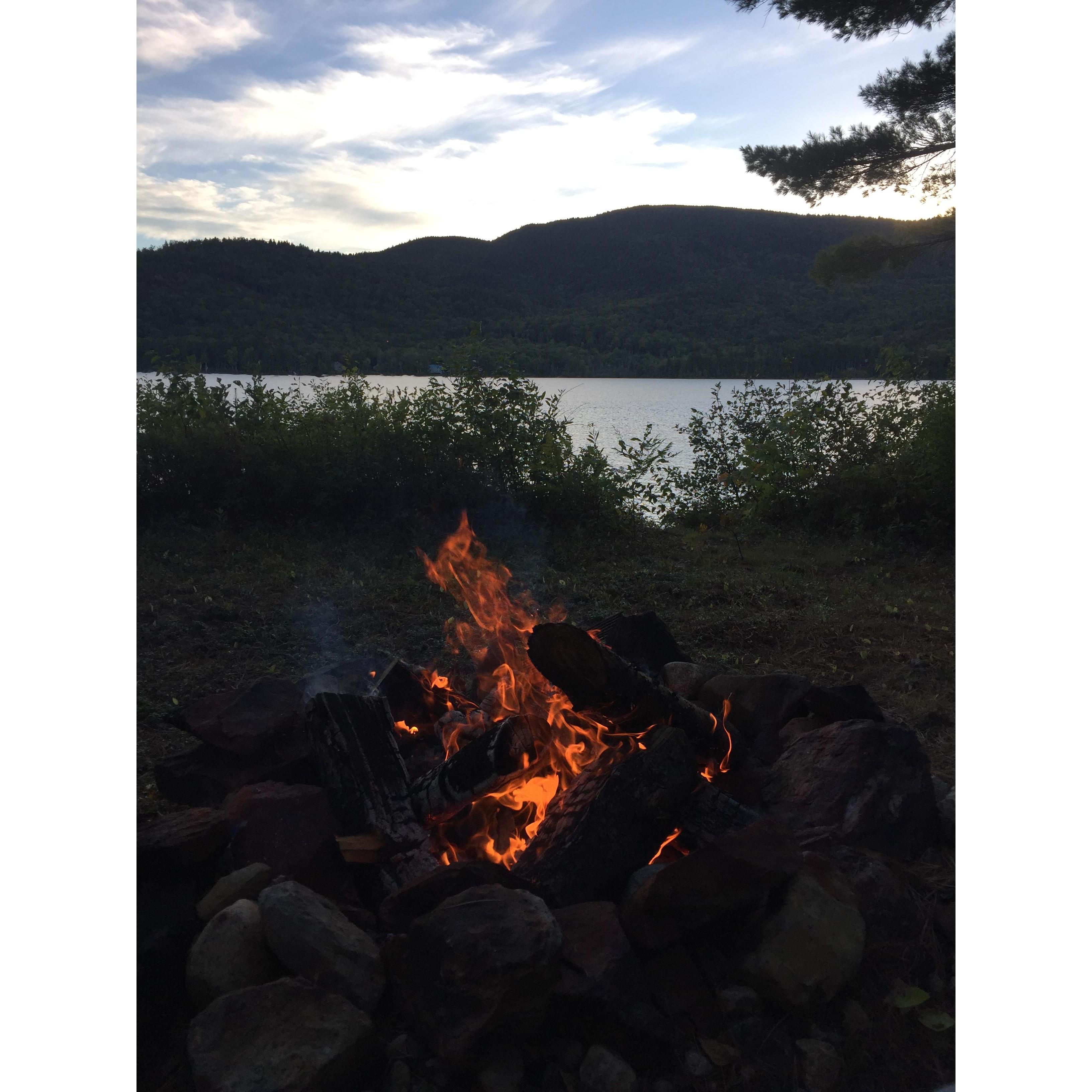 No better way to end the day than a good fire by the lake.