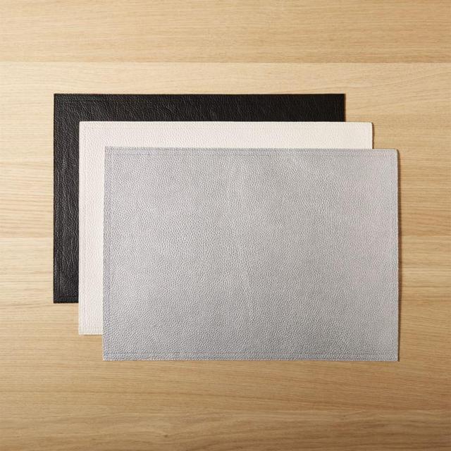 Faux Leather Silver Placemat