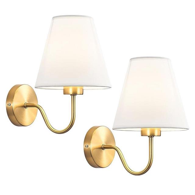 Adust Gold Wall sconces Lighting Fixture, E26 Industrial Vintage Wall Lights,Set of 2 Pack Wall LampVintage Bathroom Wall Light Fixtures Decor for Bedroom Living Room, Brass Finish Sconces