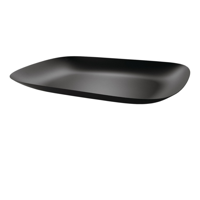 ALESSI MOIRE TEXTURED TRAY IN BLACK