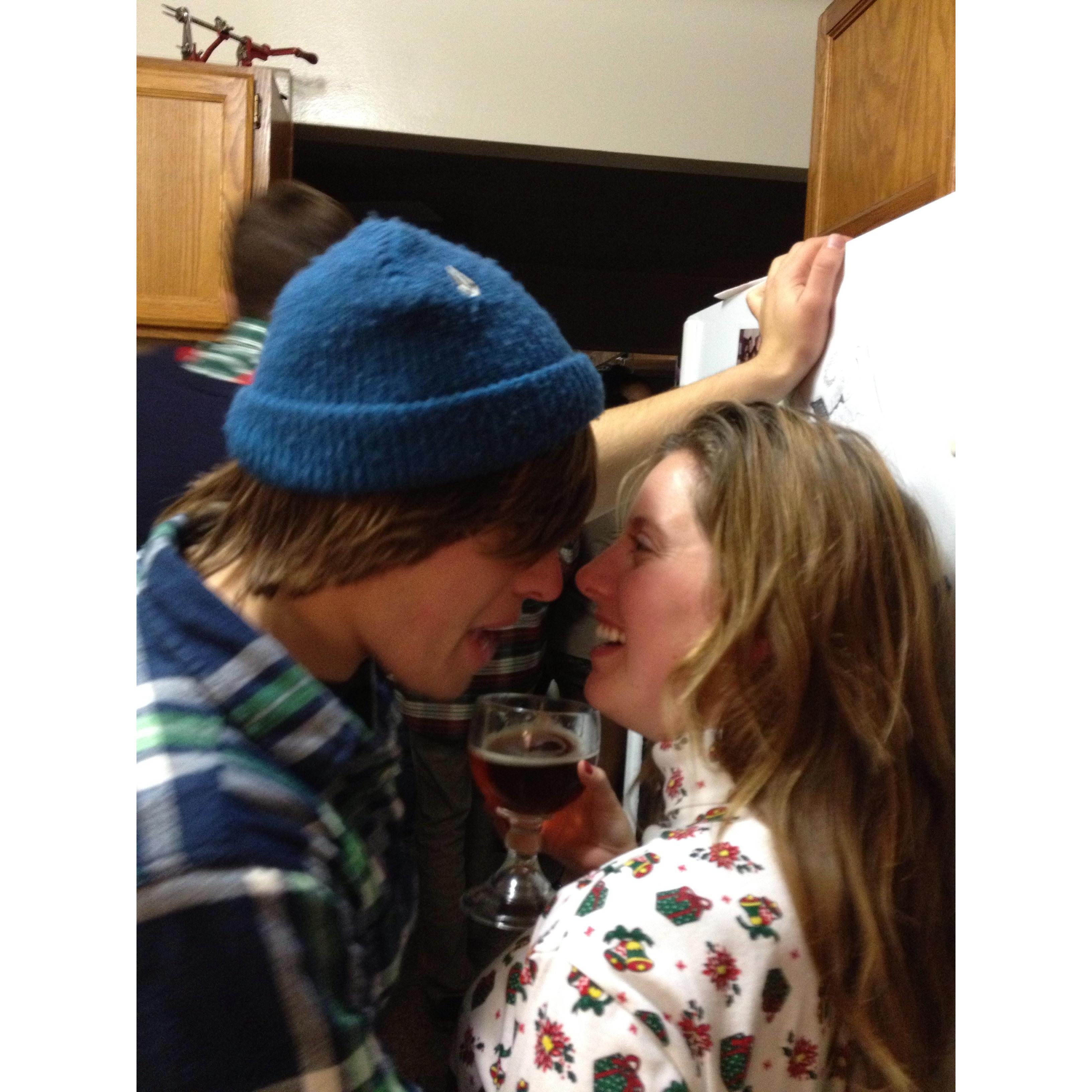This was taken at our second LudaChristmas party and is somehow our first picture taken after we started dating (even though it was almost a year later).