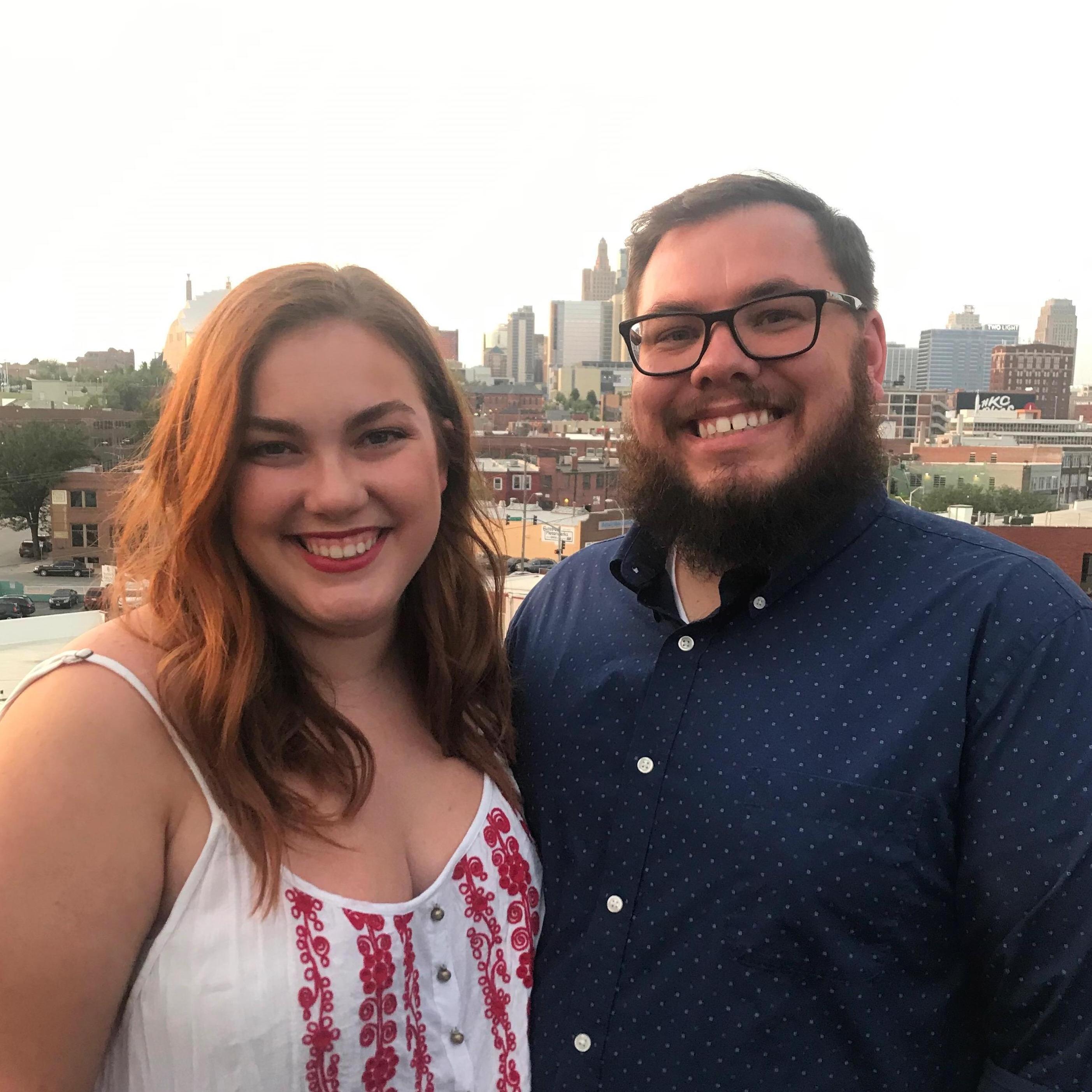 At one of our favorite spots - The Crossroads Hotel rooftop bar